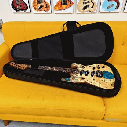 Fret Nation G&L Custom Shop Comanche Electric Guitar Blue Resin Buckeye Burl - 7.34lbs CS2506003 - Pre-Owned