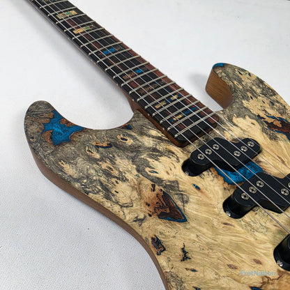 Fret Nation G&L Custom Shop Comanche Electric Guitar Blue Resin Buckeye Burl - 7.34lbs CS2506003 - Pre-Owned