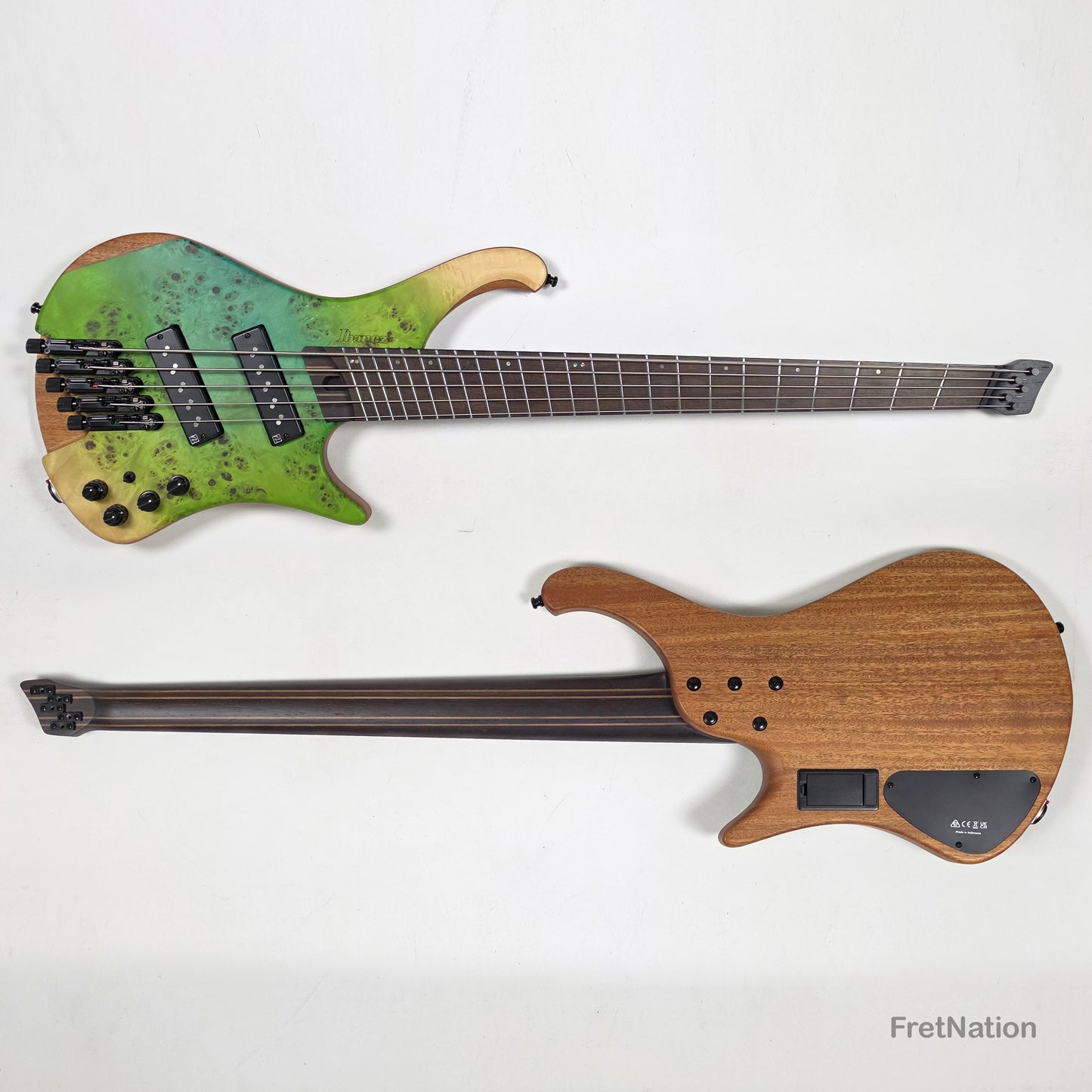 Music Man Ibanez Bass Workshop EHB1505MS Multi-Scale Headless 5-String Bass Ocean Inlet 7.40lbs S08050 - Pre-Owned