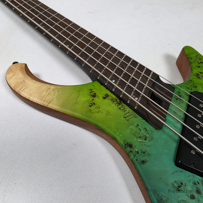 Music Man Ibanez Bass Workshop EHB1505MS Multi-Scale Headless 5-String Bass Ocean Inlet 7.40lbs S08050 - Pre-Owned