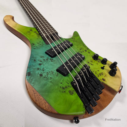 Music Man Ibanez Bass Workshop EHB1505MS Multi-Scale Headless 5-String Bass Ocean Inlet 7.40lbs S08050 - Pre-Owned