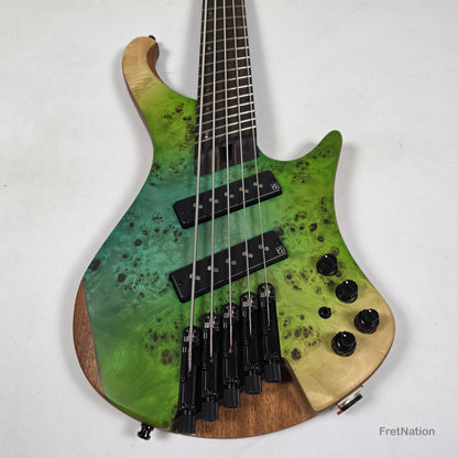 Music Man Ibanez Bass Workshop EHB1505MS Multi-Scale Headless 5-String Bass Ocean Inlet 7.40lbs S08050 - Pre-Owned