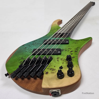 Music Man Ibanez Bass Workshop EHB1505MS Multi-Scale Headless 5-String Bass Ocean Inlet 7.40lbs S08050 - Pre-Owned