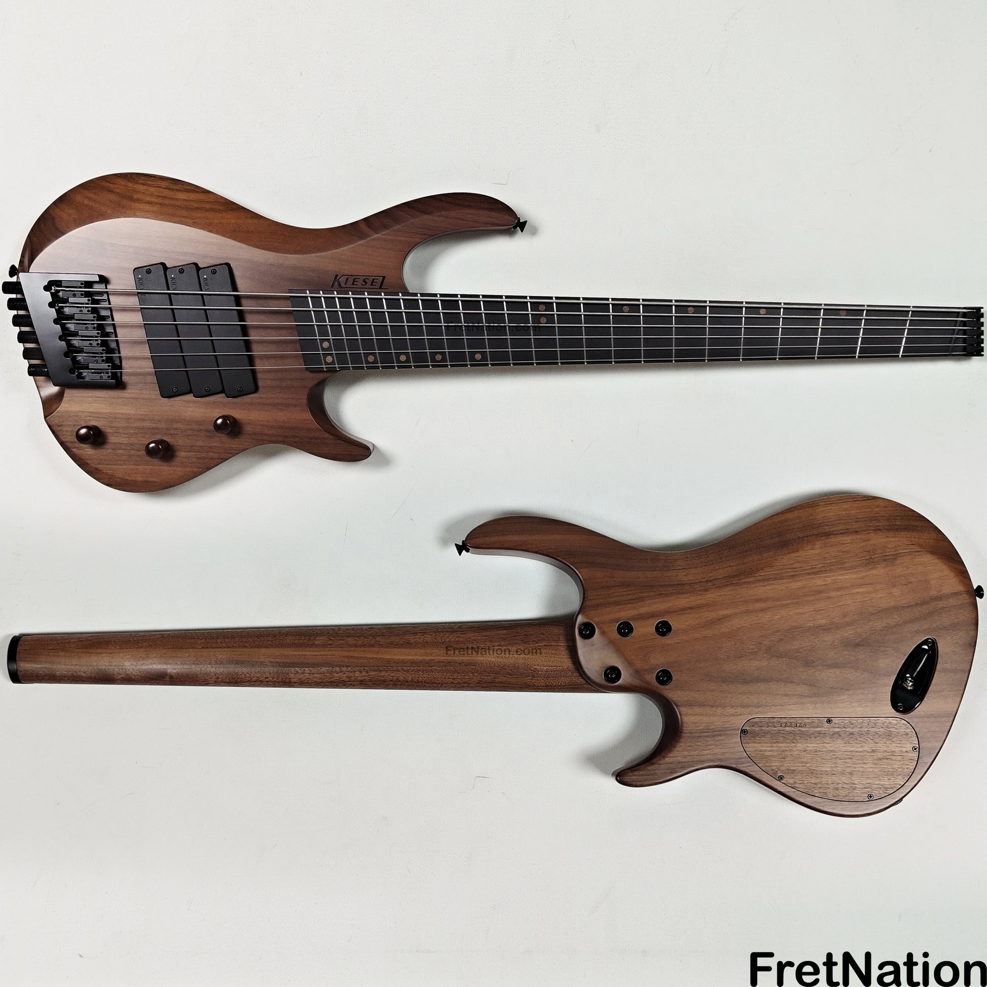Fret Nation Kiesel O2BM6 6-String Headless Multi-Scale Bass Walnut 9.46lbs #172026 - Pre-Owned