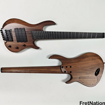 Fret Nation Kiesel O2BM6 6-String Headless Multi-Scale Bass Walnut 9.46lbs #172026 - Pre-Owned