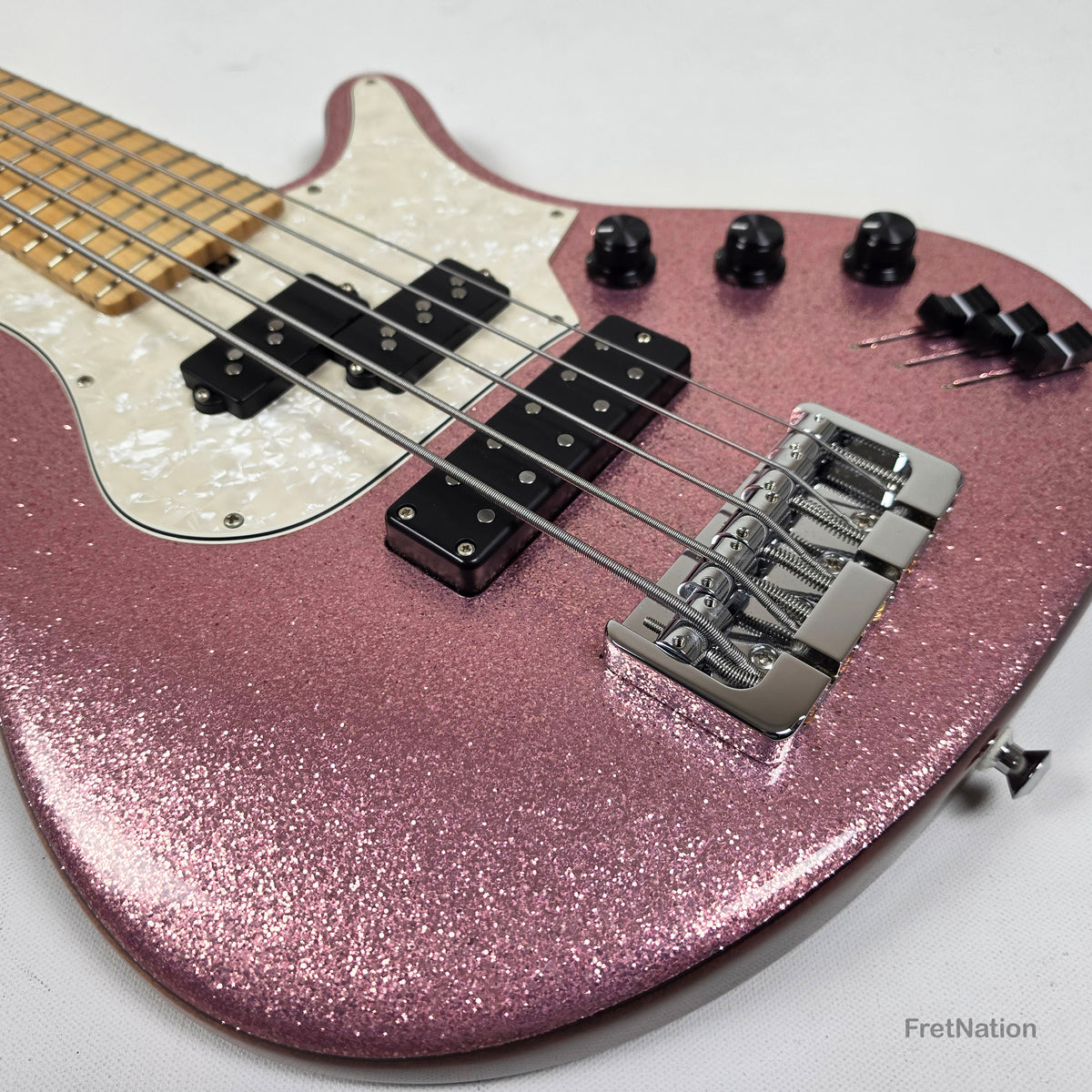 L.E.H. DeepCut 24-Fret 5-String Bass - Super Sparkle Pink 9.26lbs Pre-Owned