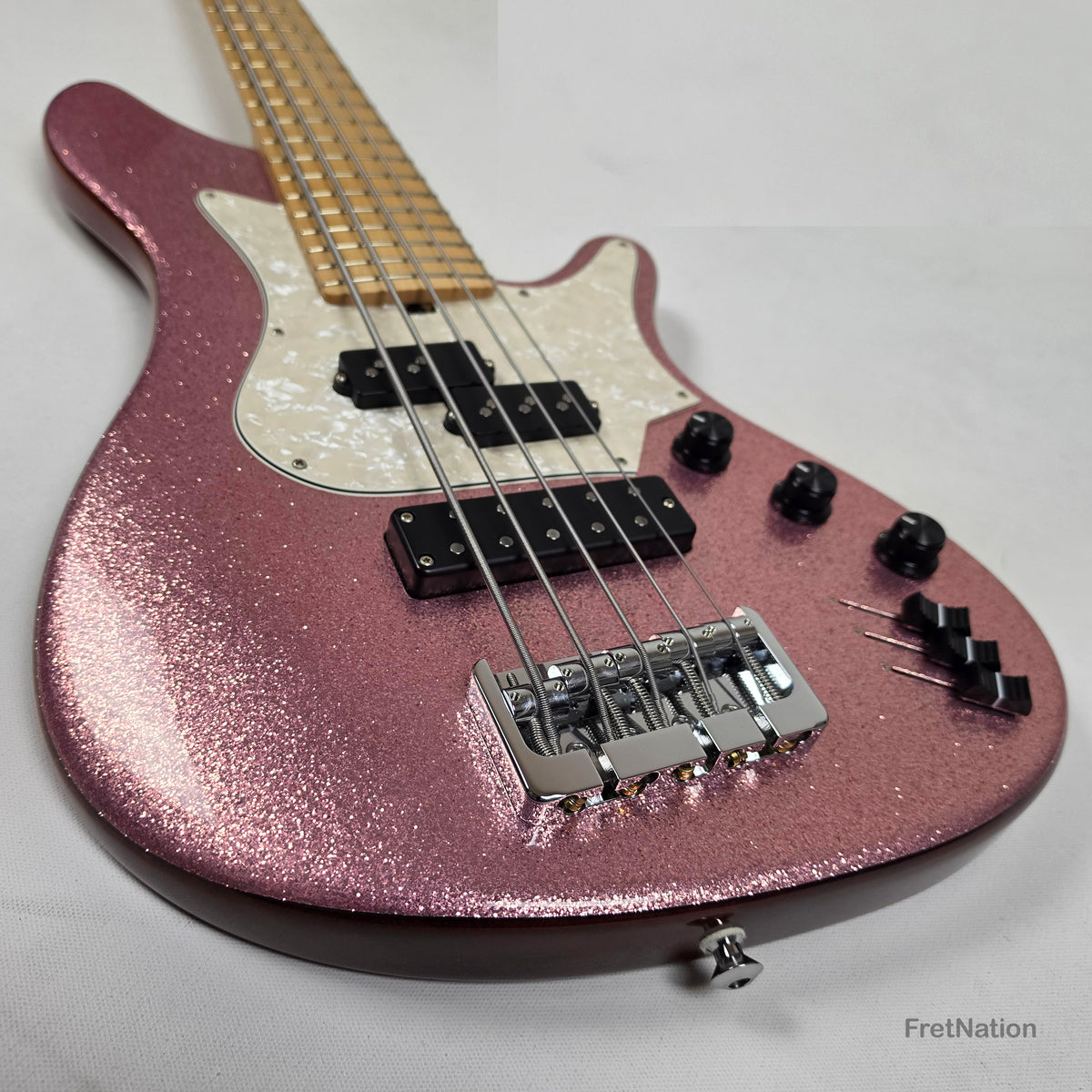 L.E.H. DeepCut 24-Fret 5-String Bass - Super Sparkle Pink 9.26lbs Pre-Owned