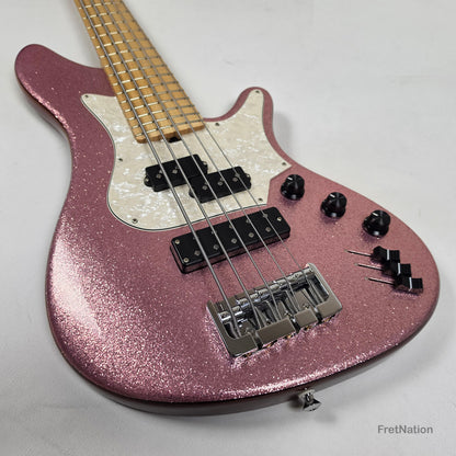 L.E.H. DeepCut 24-Fret 5-String Bass - Super Sparkle Pink 9.26lbs Pre-Owned