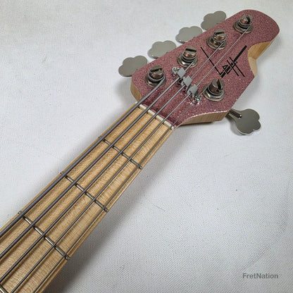 L.E.H. DeepCut 24-Fret 5-String Bass - Super Sparkle Pink 9.26lbs Pre-Owned