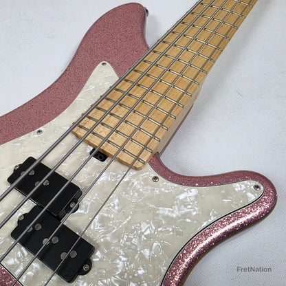 L.E.H. DeepCut 24-Fret 5-String Bass - Super Sparkle Pink 9.26lbs Pre-Owned