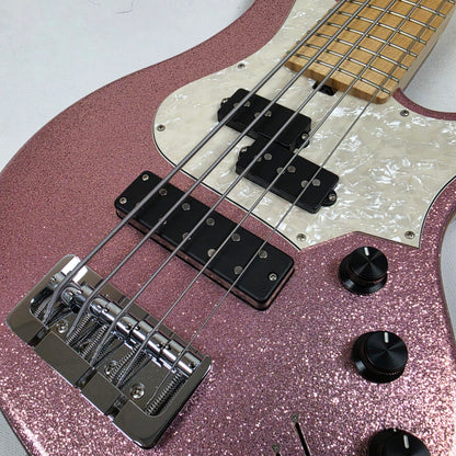 L.E.H. DeepCut 24-Fret 5-String Bass - Super Sparkle Pink 9.26lbs Pre-Owned