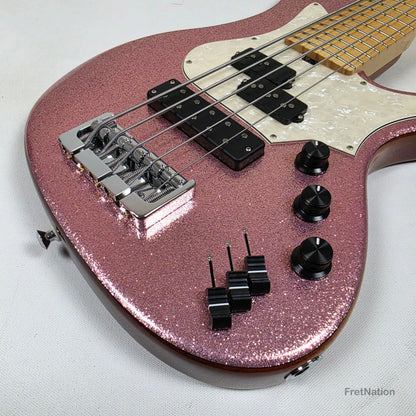 L.E.H. DeepCut 24-Fret 5-String Bass - Super Sparkle Pink 9.26lbs Pre-Owned