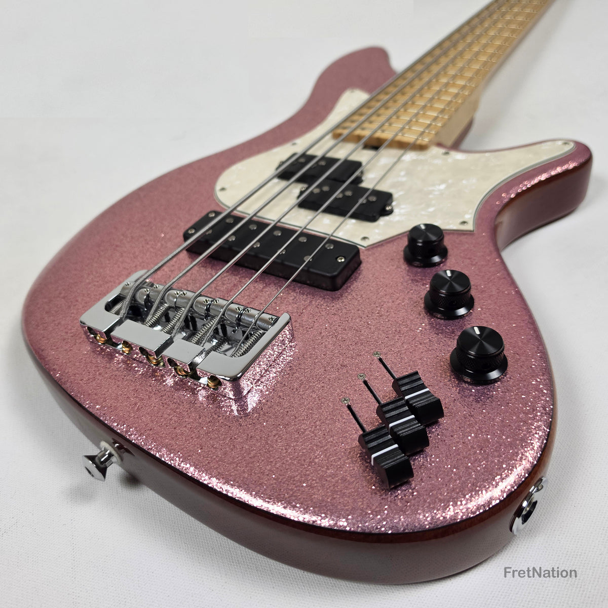 L.E.H. DeepCut 24-Fret 5-String Bass - Super Sparkle Pink 9.26lbs Pre-Owned