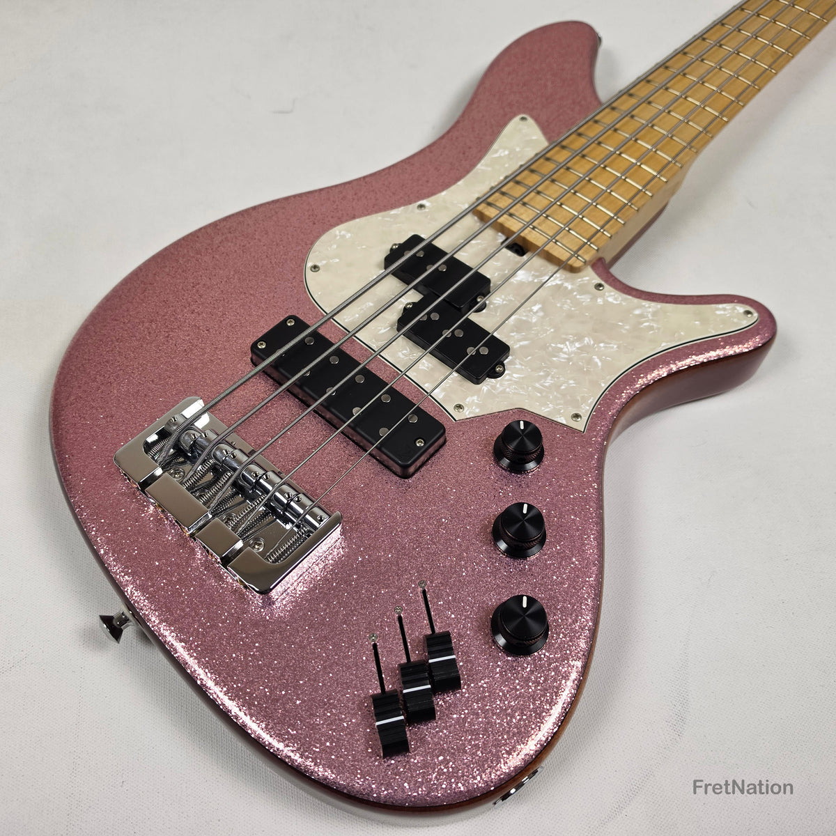 L.E.H. DeepCut 24-Fret 5-String Bass - Super Sparkle Pink 9.26lbs Pre-Owned