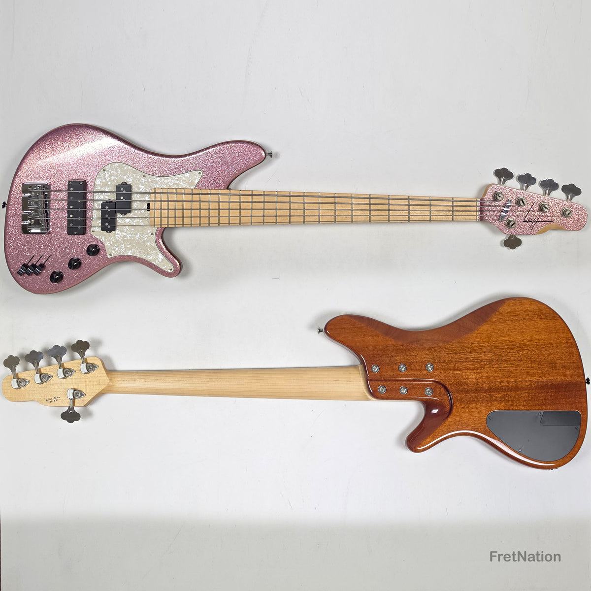 L.E.H. DeepCut 24-Fret 5-String Bass - Super Sparkle Pink 9.26lbs Pre-Owned
