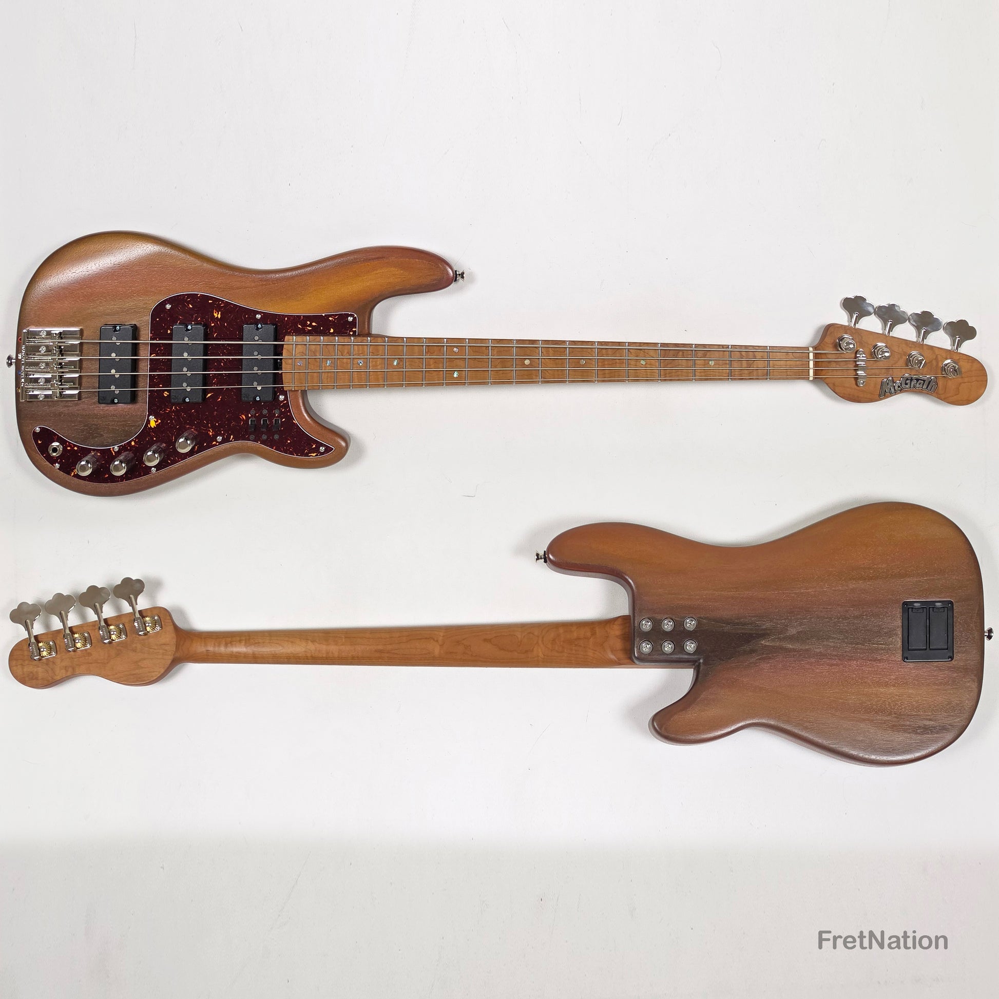 Fret Nation McGrath Thunderhorse IV 4-String Bass Nordstrand Big Splits - Whiskey 7.94lbs - Pre-Owned