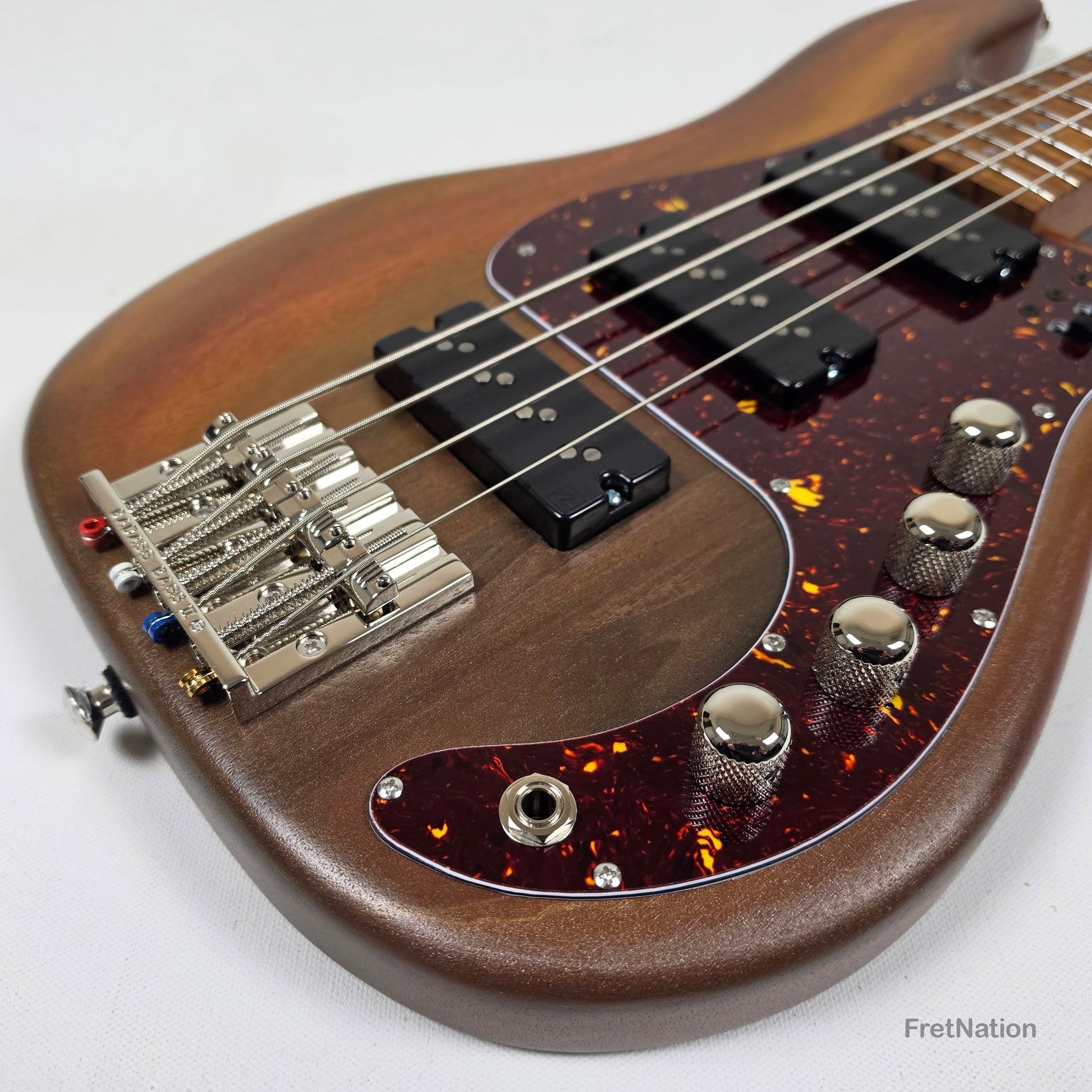 Fret Nation McGrath Thunderhorse IV 4-String Bass Nordstrand Big Splits - Whiskey 7.94lbs - Pre-Owned