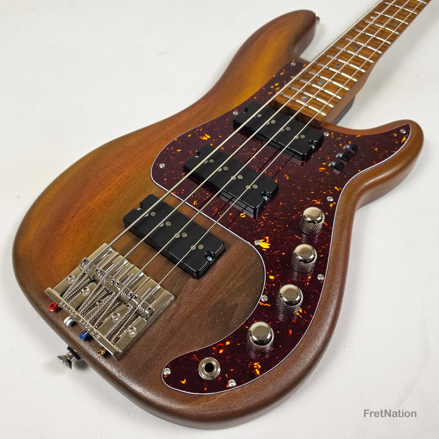 Fret Nation McGrath Thunderhorse IV 4-String Bass Nordstrand Big Splits - Whiskey 7.94lbs - Pre-Owned