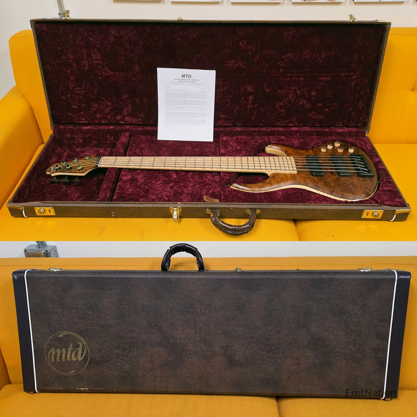 MTD 635-24 6-String 35" Scale Walnut Burl Ash - 10.22lbs #1690 2008 Pre-Owned