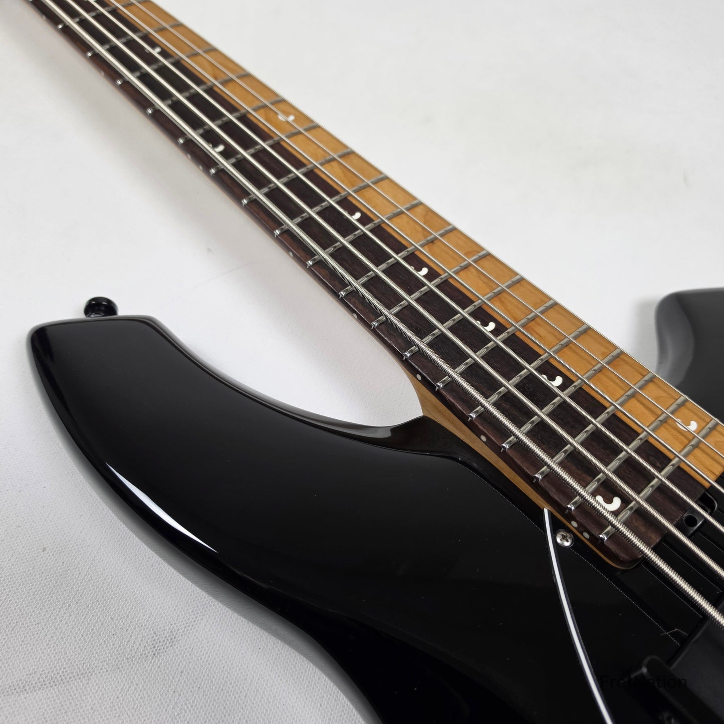 Music Man Ernie Ball Music Man John Myung Bongo HH 6-String Bass Black 8.56lbs S08050 - Pre-Owned