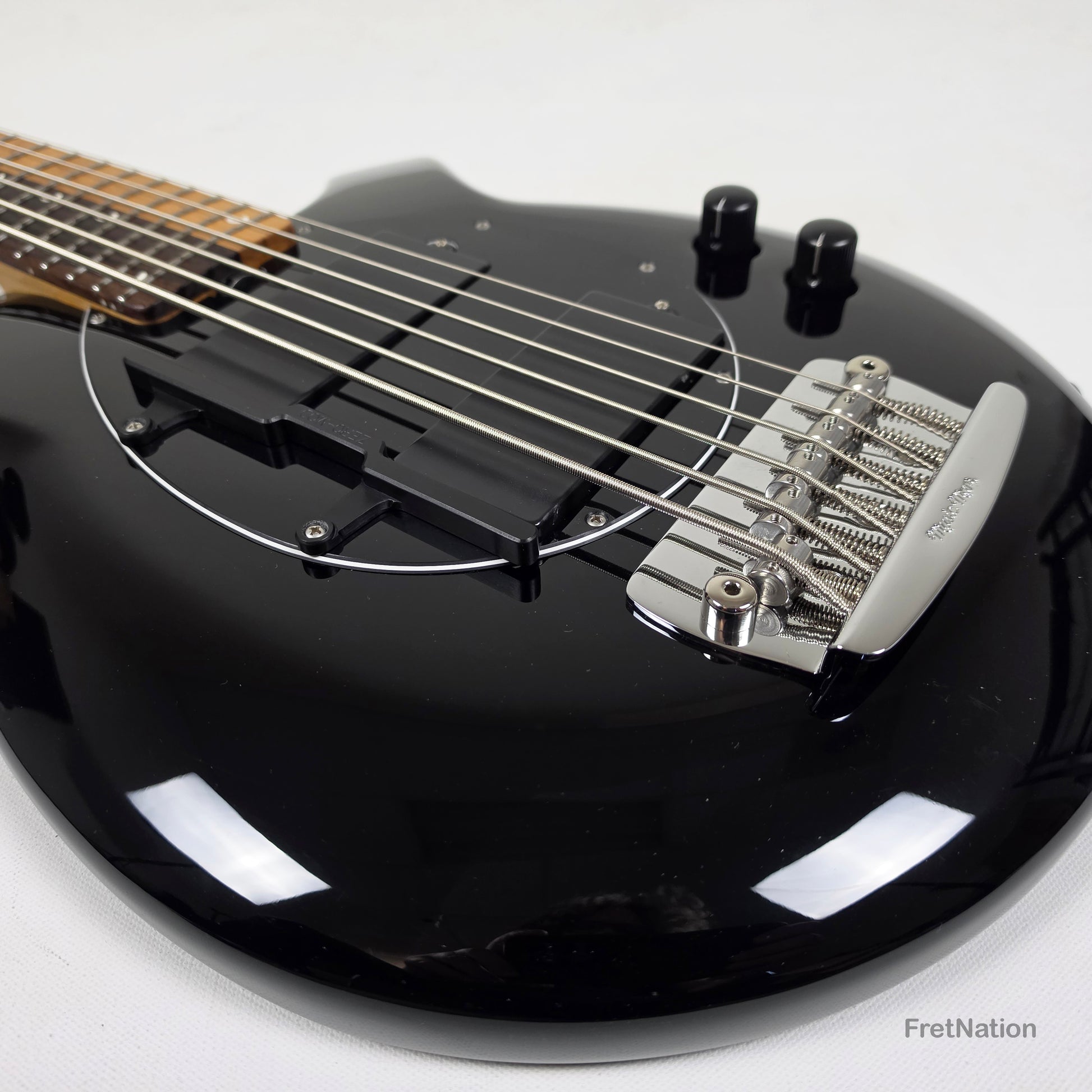 Music Man Ernie Ball Music Man John Myung Bongo HH 6-String Bass Black 8.56lbs S08050 - Pre-Owned