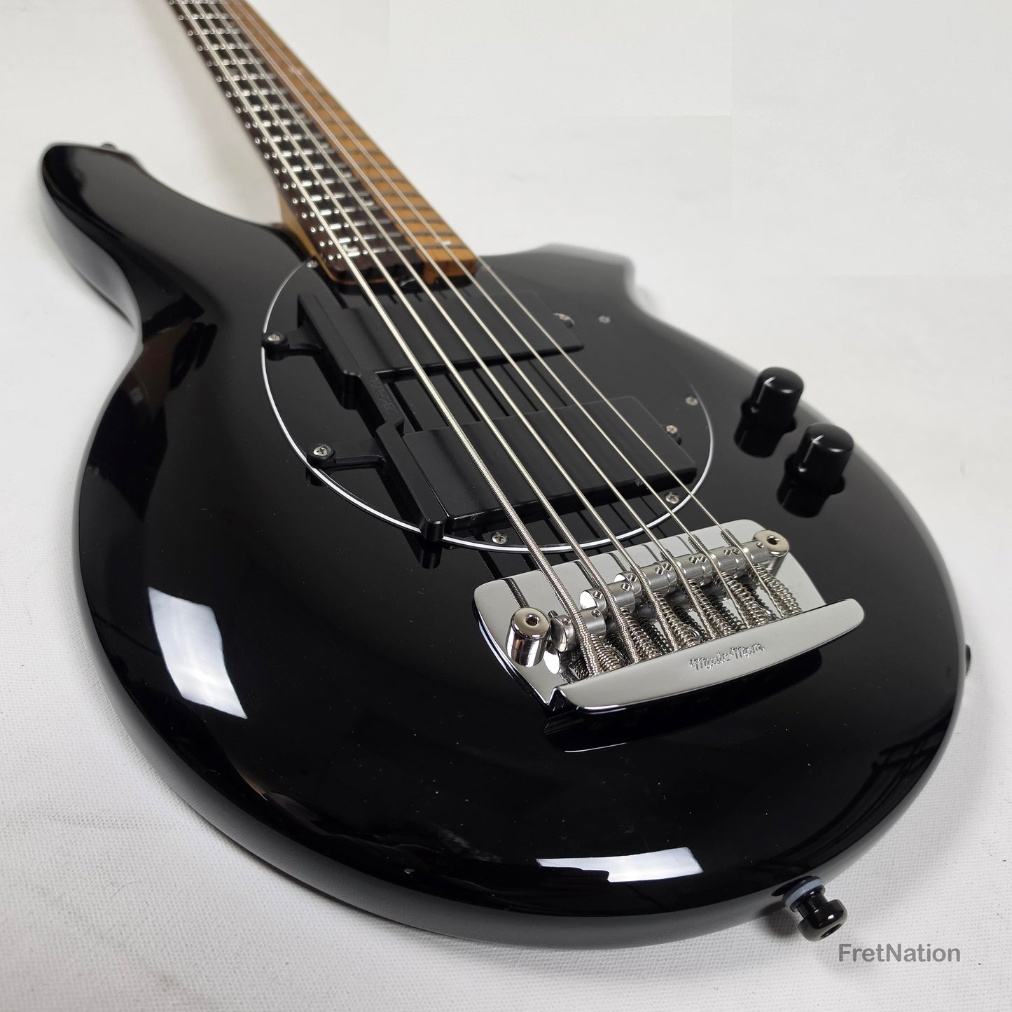 Music Man Ernie Ball Music Man John Myung Bongo HH 6-String Bass Black 8.56lbs S08050 - Pre-Owned