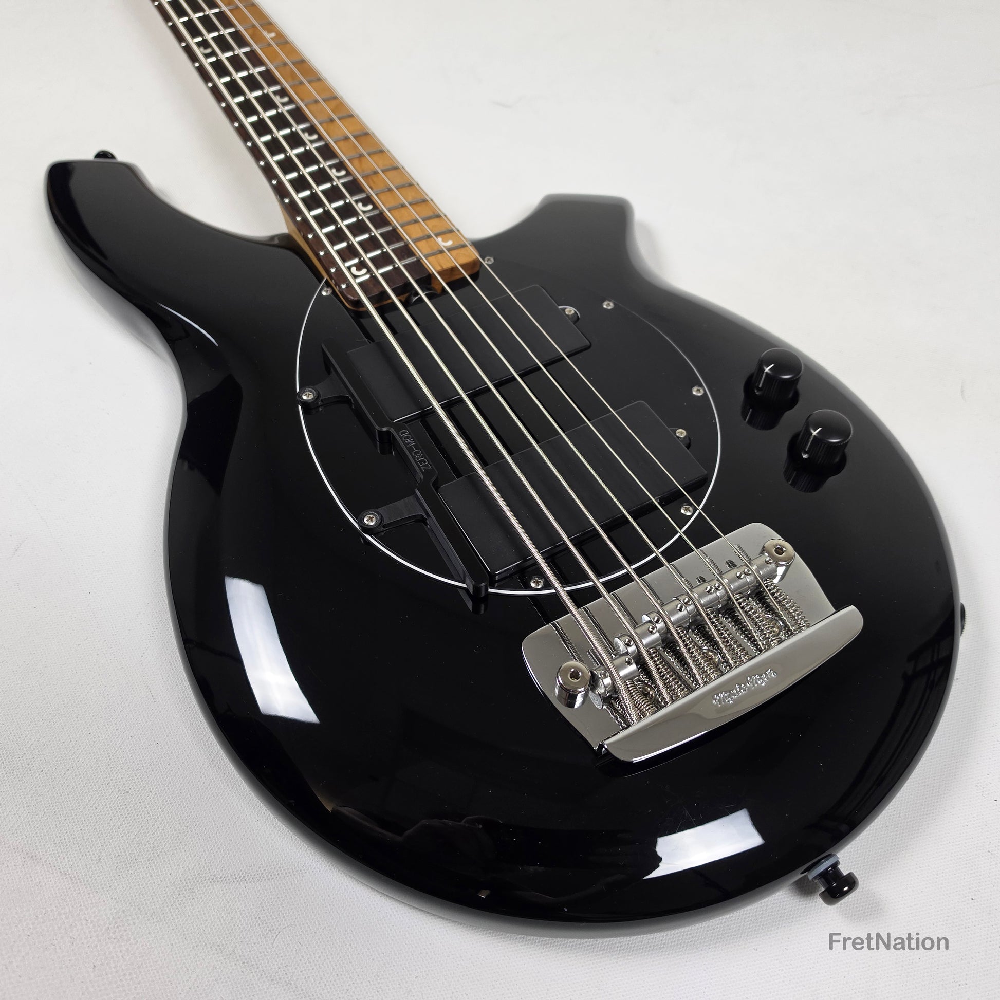 Music Man Ernie Ball Music Man John Myung Bongo HH 6-String Bass Black 8.56lbs S08050 - Pre-Owned