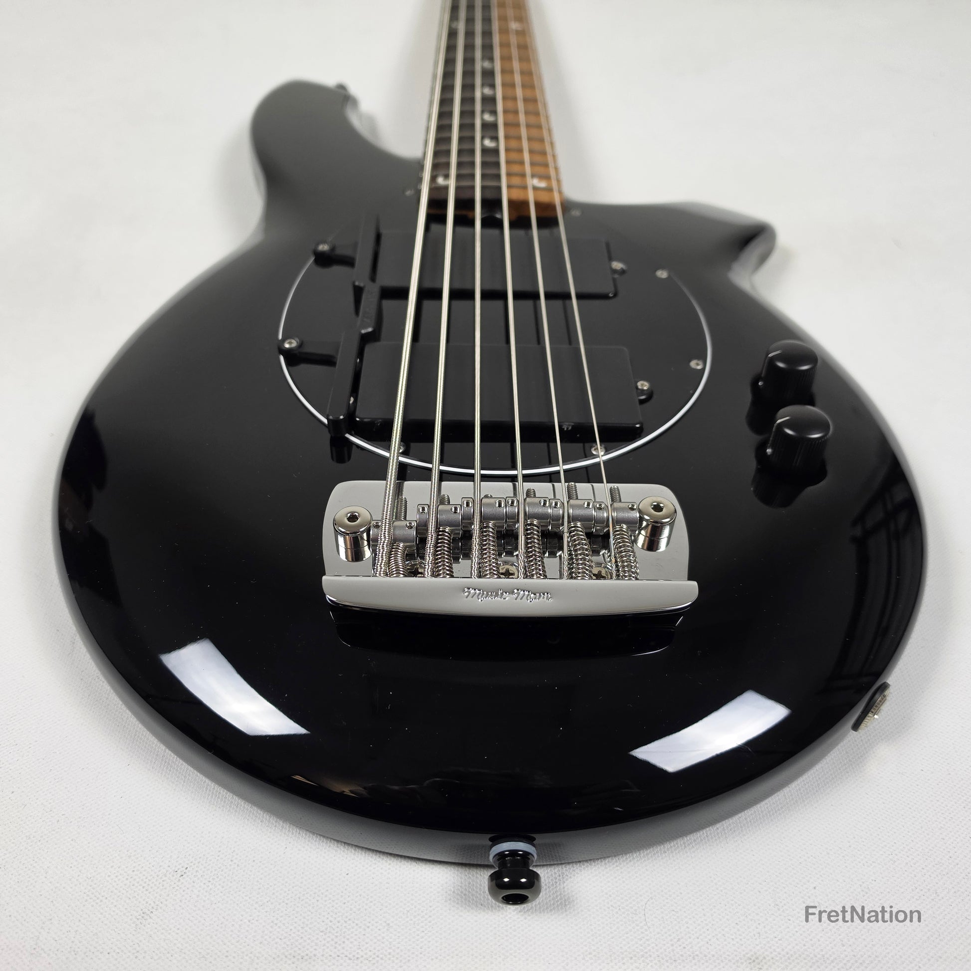 Music Man Ernie Ball Music Man John Myung Bongo HH 6-String Bass Black 8.56lbs S08050 - Pre-Owned