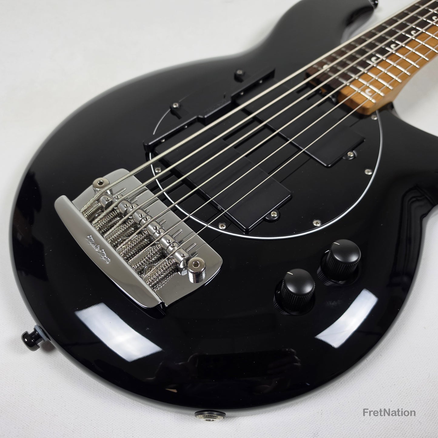 Music Man Ernie Ball Music Man John Myung Bongo HH 6-String Bass Black 8.56lbs S08050 - Pre-Owned