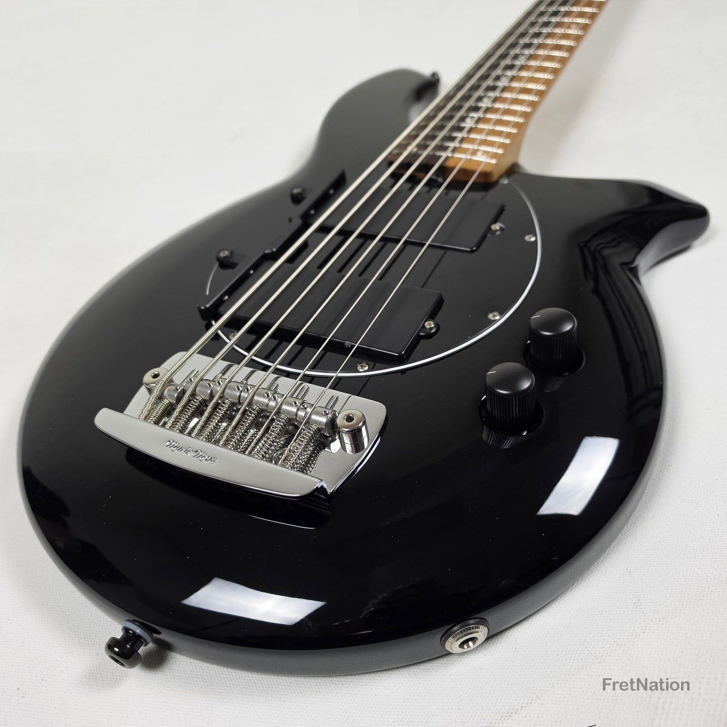 Music Man Ernie Ball Music Man John Myung Bongo HH 6-String Bass Black 8.56lbs S08050 - Pre-Owned