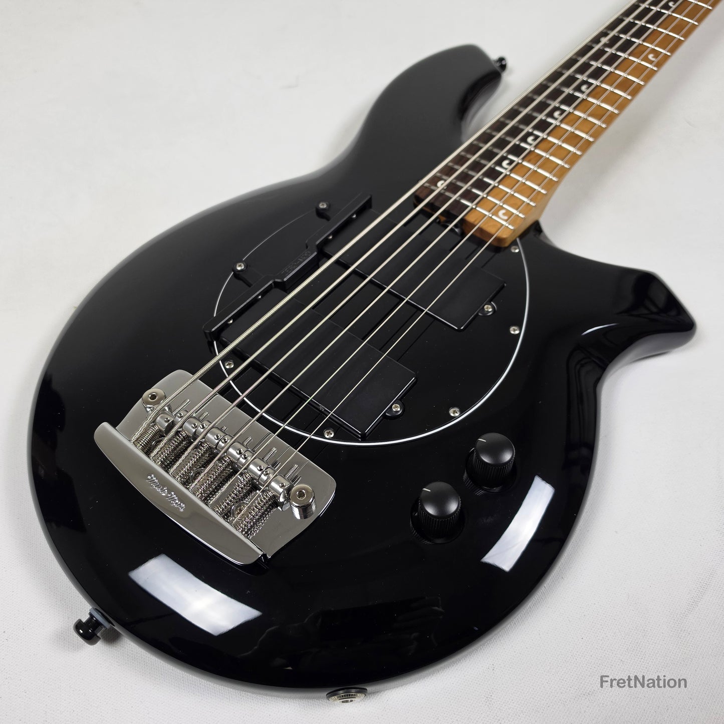 Music Man Ernie Ball Music Man John Myung Bongo HH 6-String Bass Black 8.56lbs S08050 - Pre-Owned