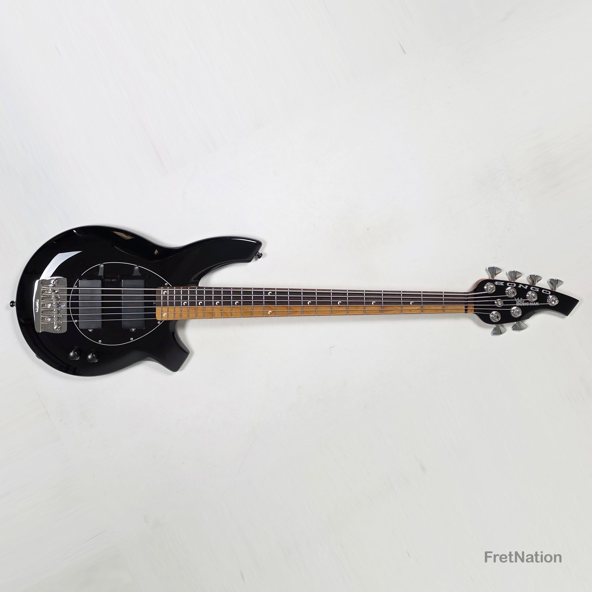 Music Man Ernie Ball Music Man John Myung Bongo HH 6-String Bass Black 8.56lbs S08050 - Pre-Owned