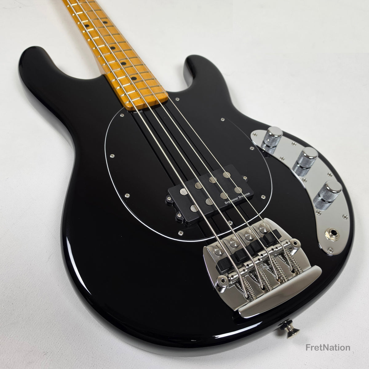 Ernie Ball Music Man StingRay Retro 70s 4-String Bass Black 9.38lbs CB00213 - Pre-Owned