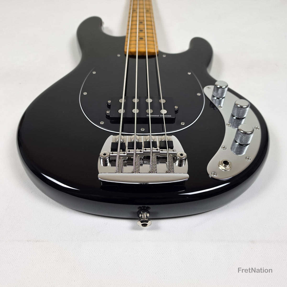 Ernie Ball Music Man StingRay Retro 70s 4-String Bass Black 9.38lbs CB00213 - Pre-Owned