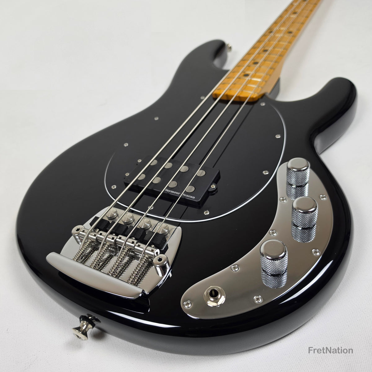 Ernie Ball Music Man StingRay Retro 70s 4-String Bass Black 9.38lbs CB00213 - Pre-Owned