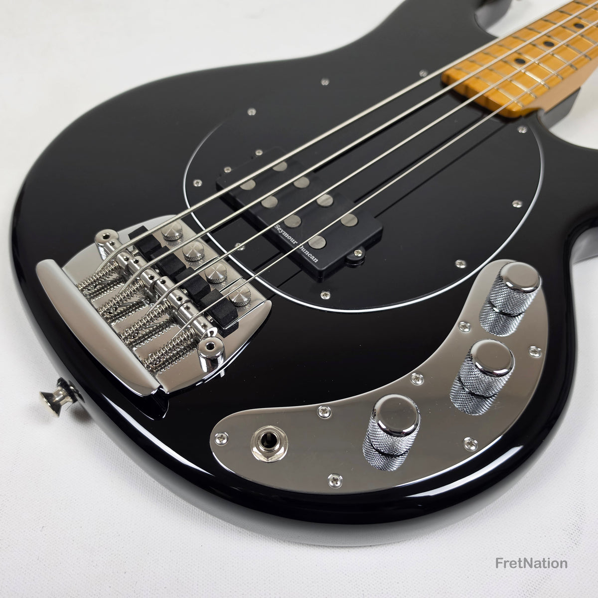 Ernie Ball Music Man StingRay Retro 70s 4-String Bass Black 9.38lbs CB00213 - Pre-Owned