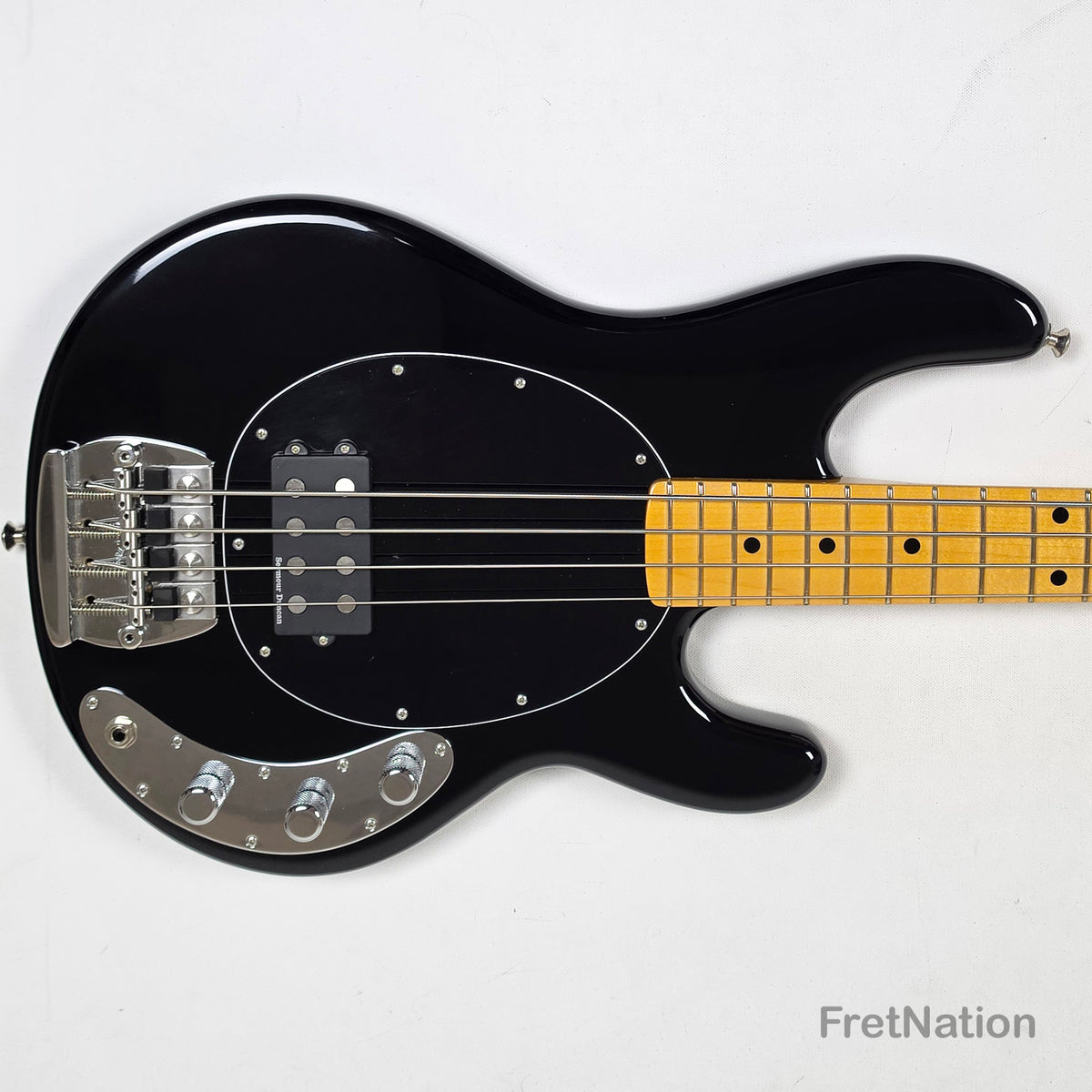 Ernie Ball Music Man StingRay Retro 70s 4-String Bass Black 9.38lbs CB00213 - Pre-Owned