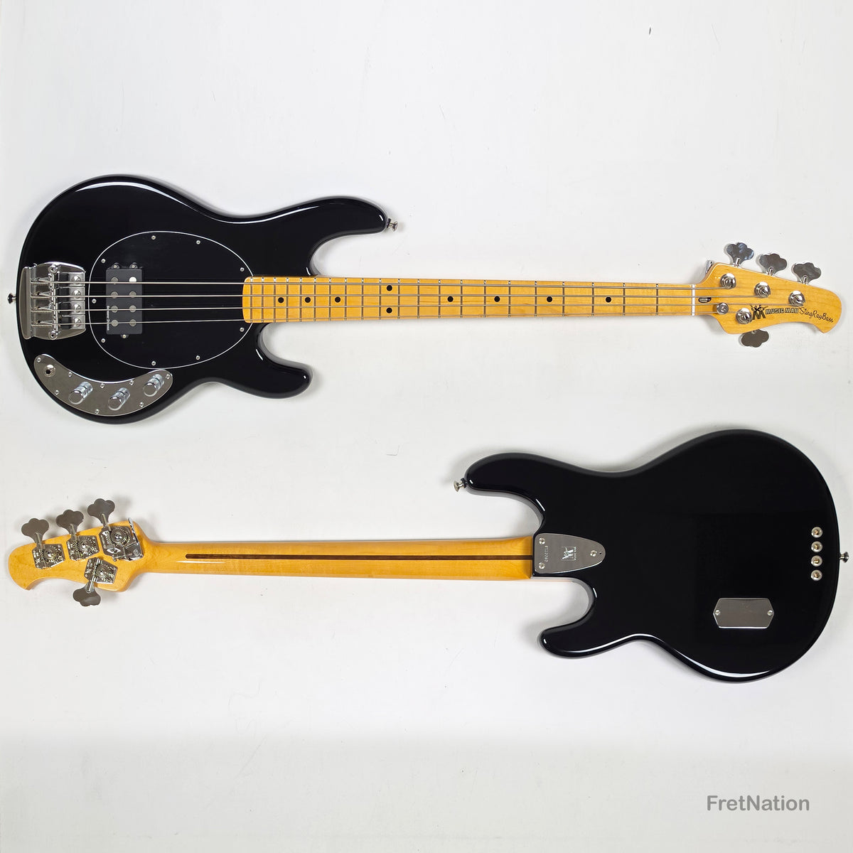 Ernie Ball Music Man StingRay Retro 70s 4-String Bass Black 9.38lbs CB00213 - Pre-Owned