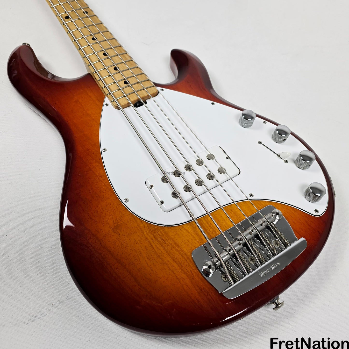 Fret Nation Ernie Ball Music Man Stingray 5-String Bass Sunburst SR5H 9.94lbs E03143 Pre-Owned