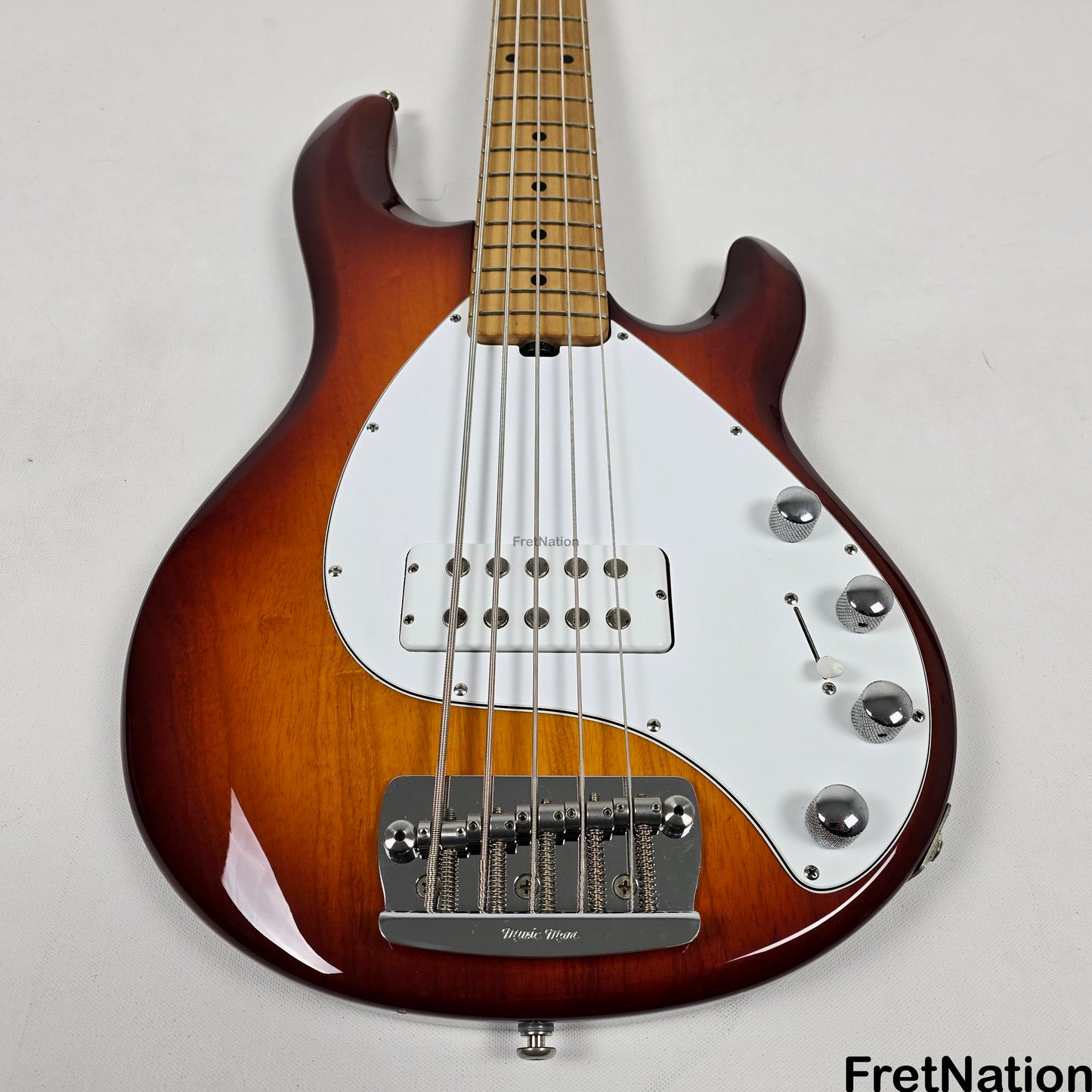 Fret Nation Ernie Ball Music Man Stingray 5-String Bass Sunburst SR5H 9.94lbs E03143 Pre-Owned