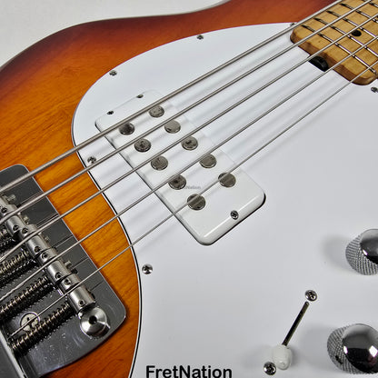 Fret Nation Ernie Ball Music Man Stingray 5-String Bass Sunburst SR5H 9.94lbs E03143 Pre-Owned