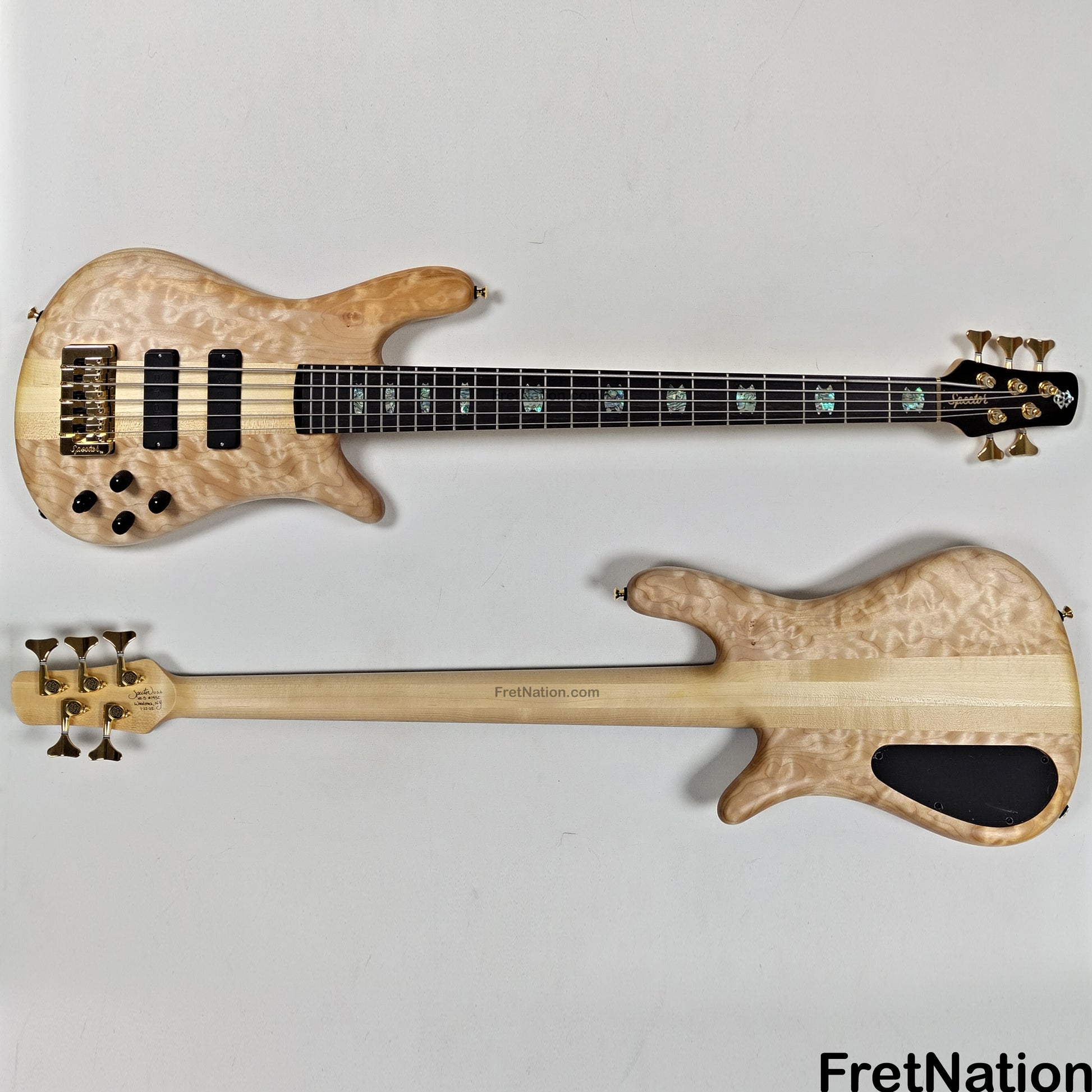 Fret Nation Spector NS-5 5-String Bass Natural Oil Bartolini #1952 - 10.02lbs Pre-Owned