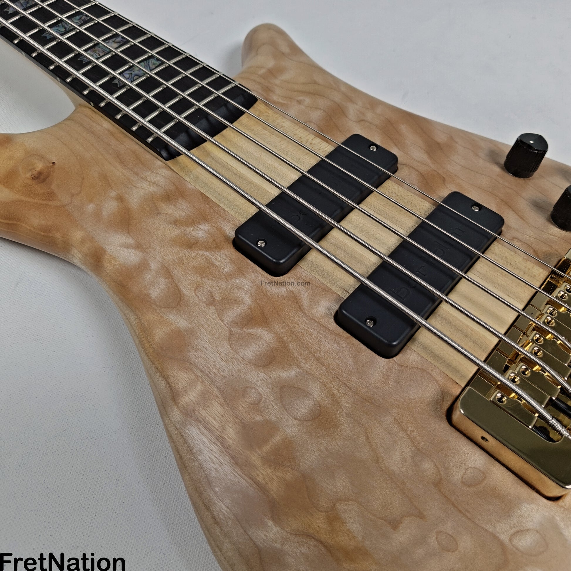 Fret Nation Spector NS-5 5-String Bass Natural Oil Bartolini #1952 - 10.02lbs Pre-Owned