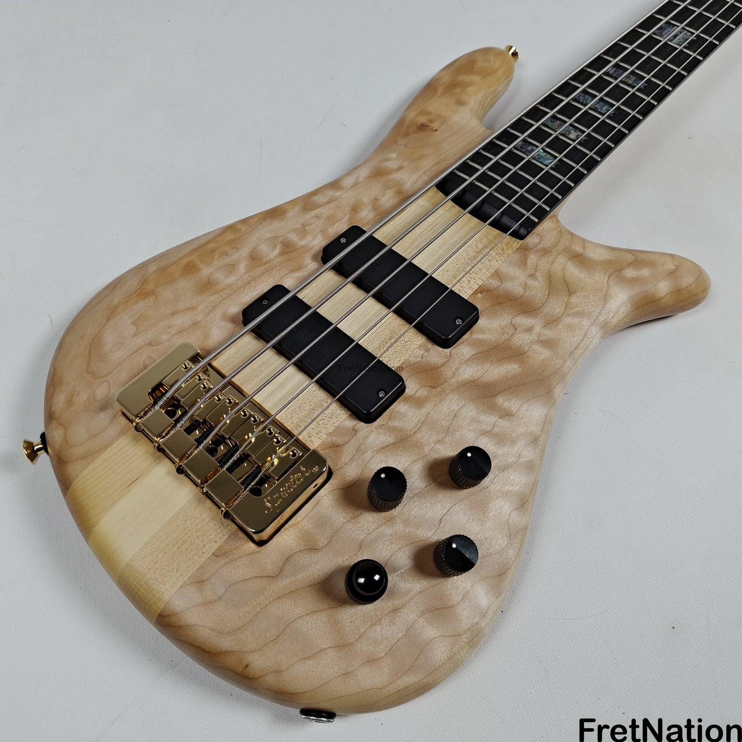 Fret Nation Spector NS-5 5-String Bass Natural Oil Bartolini #1952 - 10.02lbs Pre-Owned