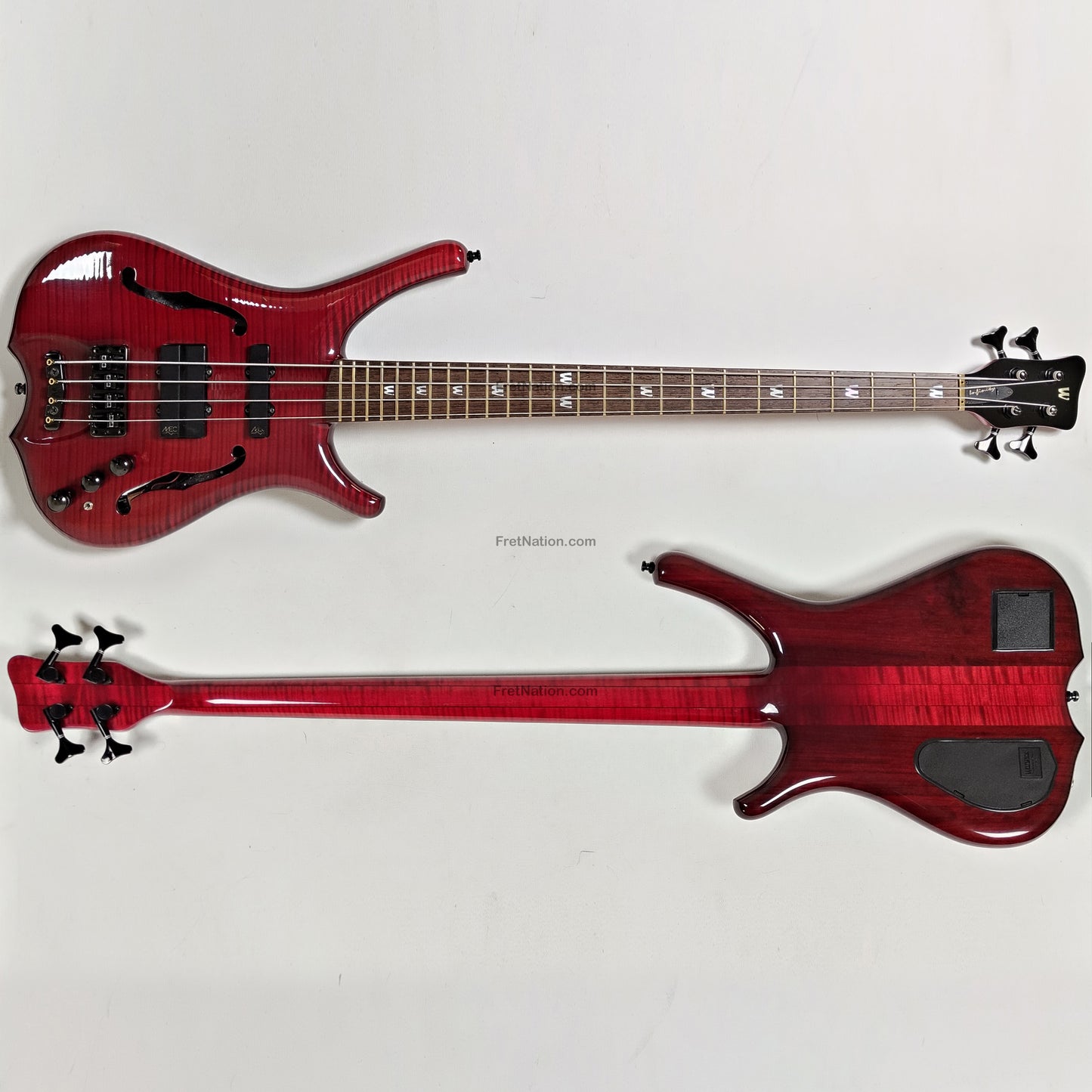 Fret Nation Warwick Infinity 4-String Bass Burgundy Red w/ LED's - 9.50lbs G 079241-00 Pre-Owned