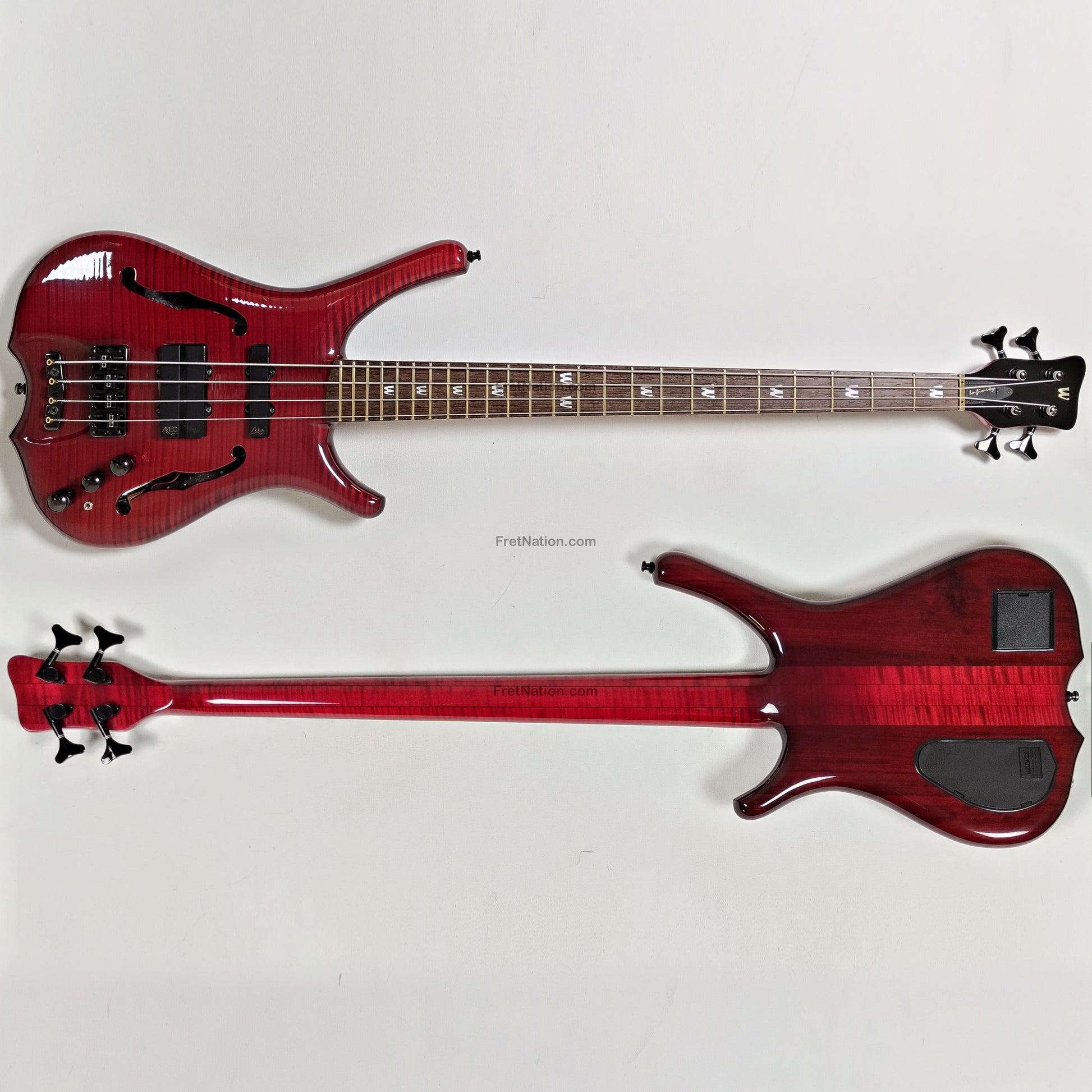 Fret Nation Warwick Infinity 4-String Bass Burgundy Red w/ LED's - 9.50lbs G 079241-00 Pre-Owned