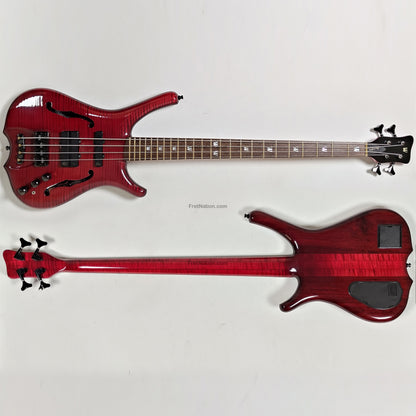 Fret Nation Warwick Infinity 4-String Bass Burgundy Red w/ LED's - 9.50lbs G 079241-00 Pre-Owned