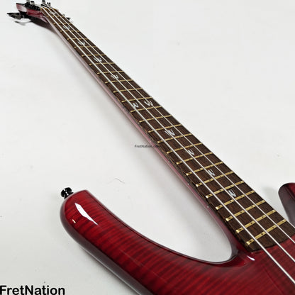 Fret Nation Warwick Infinity 4-String Bass Burgundy Red w/ LED's - 9.50lbs G 079241-00 Pre-Owned