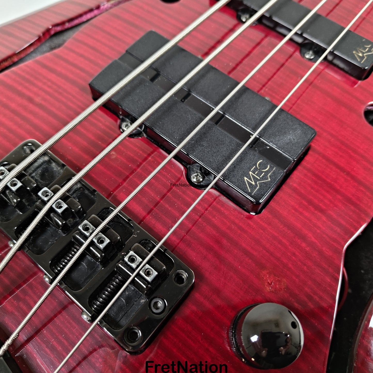 Fret Nation Warwick Infinity 4-String Bass Burgundy Red w/ LED's - 9.50lbs G 079241-00 Pre-Owned