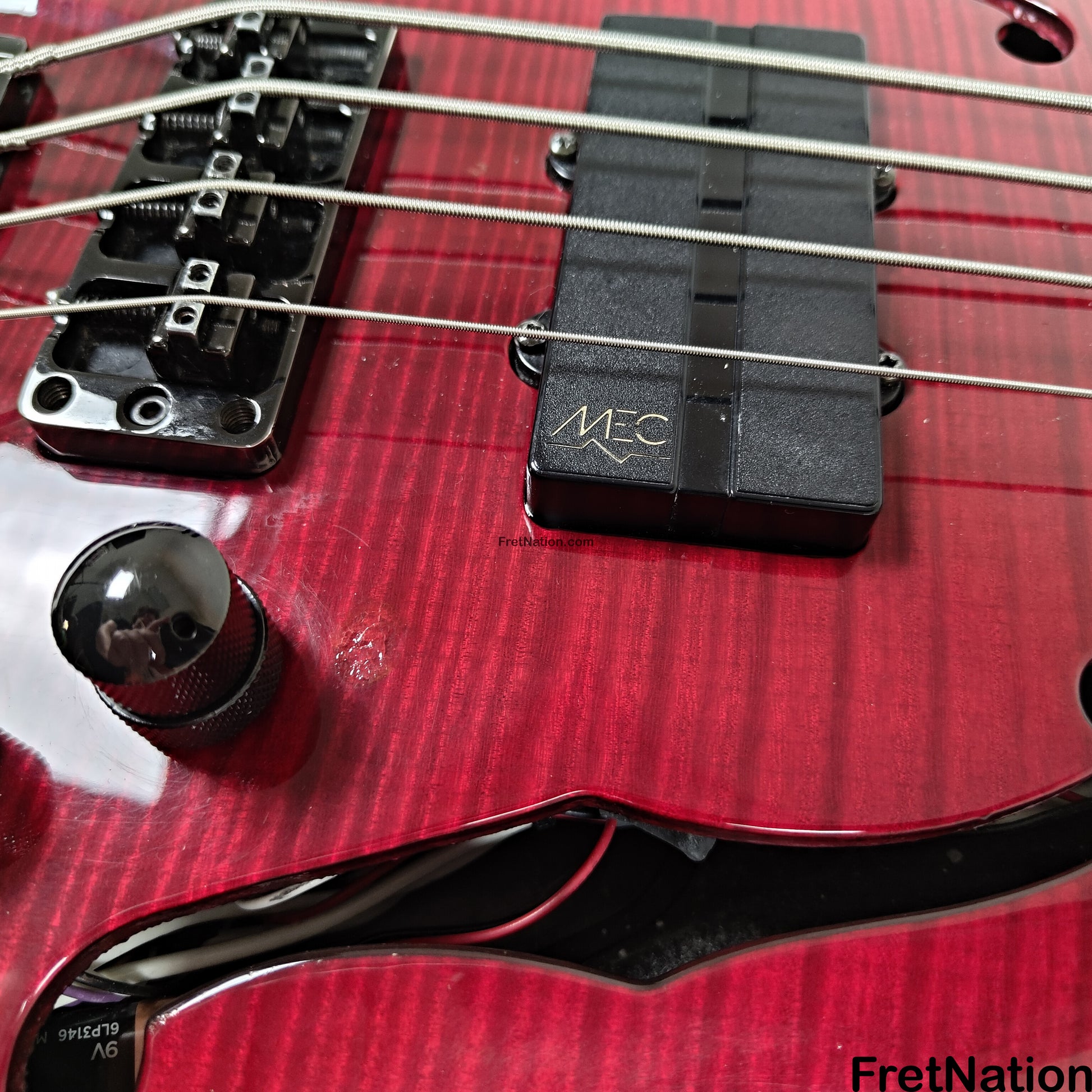 Fret Nation Warwick Infinity 4-String Bass Burgundy Red w/ LED's - 9.50lbs G 079241-00 Pre-Owned